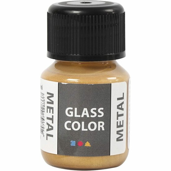 Glasverf - Porseleinverf - Metallic Goud - Creatieve Materialen - 30ml - Voor Glas en Porselein - Waterbasis - Eenvoudig Afbakken op 160°C - Luxe Effect