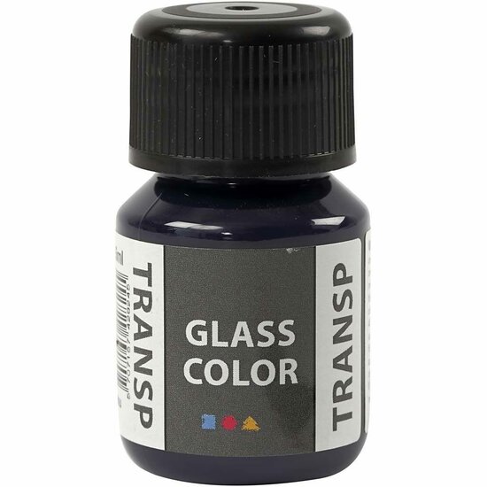 Glas- & Porseleinverf - Marine Blauw Transparant - Glaslak & Keramiekverf - Acryl Verf voor Glas, Servies & Aardewerk - Verf Voor Glas - Verf Voor Porselein - 30ml