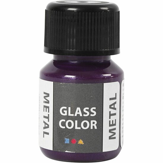 Glas- & Porseleinverf - Metallic Paars - Glaslak & Keramiekverf - Acryl Verf voor Glas, Servies & Aardewerk - Verf Voor Glas - Verf Voor Porselein - 30ml