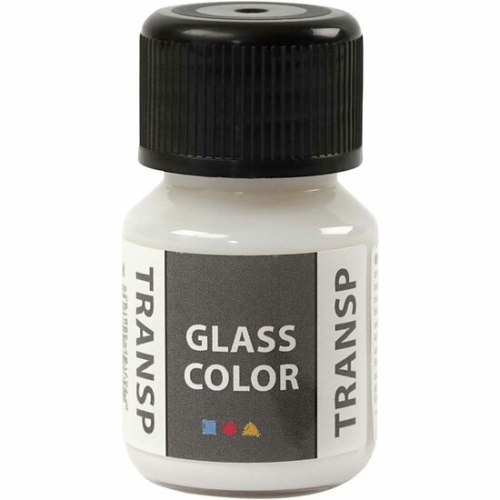Glasverf - Transparant - Wit - Porseleinverf voor Glas, Plastic en Porselein - Waterbasis Verf - 30ml - Creatieve Materialen - Handafwasbaar na Bakken