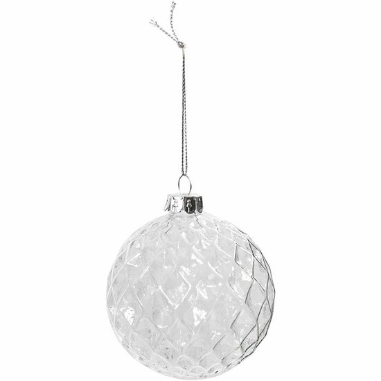 Glazen Facet Bal - Transparante Facet Glazen Bal - DIY Decoratieve Glasbal - Glazen Facetbal met Ophangoog - Creatieve Glazen Decoratie - Diameter 7,8 cm - 4 Stuks