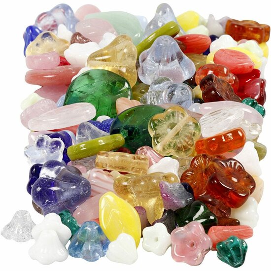 Facet Kralen – Glaskralen - Glaskralen - Bloemvormige Kralen – Kristallen Kralen – Doorzichtige Kralen – DIY Sieraden – Geslepen Kralen – Hobby Kralen – Kralen Voor Sieraden Maken – 6–17mm – Multi – 3