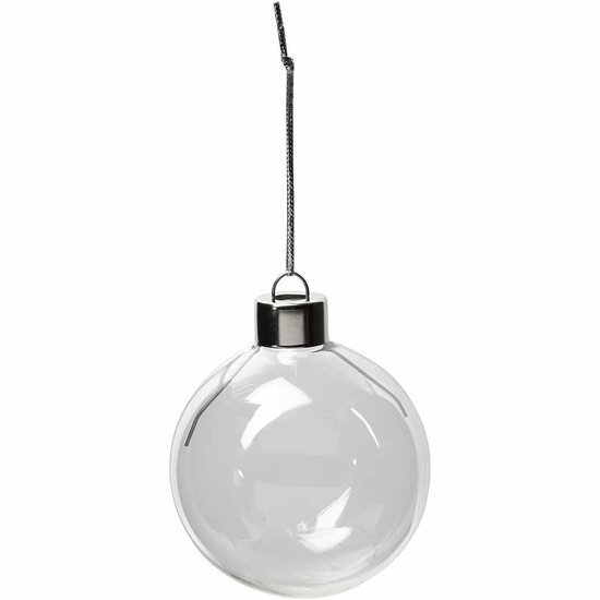 Glazen Ornamenten Transparant - DIY Glazen Ornamenten - Creatieve Decoratie Ballen - Glazen Decoratie voor Kerst - Ronde Glas Ornamenten Set - Diameter 5,9 cm - Hoogte 6,9 cm - 8 Stuks