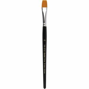 Gold Line Penselen - Plat Nylon Penselen - Professionele Penselen - DIY Plat Penselen - Hobby Schilderpenselen - Nylon Penselen Voor Decoratie - Lengte 19cm - Breedte 9mm - 6 Stuks