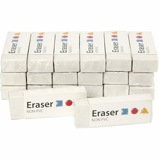 Witte Gum - Flexibel & Hoogwaardig - 62x22x10 mm - Set van 20 - Zachte Kwaliteit voor Potloodtekeningen, Schriften & Kunstwerken - School & Kantoorbenodigdheden