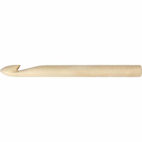 Haaknaald 20 - Grote Haaknaald van Berkenhout - Gelakt Hout - Lengte 23 cm - 1 Stuk