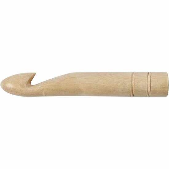 Haaknaald - Extra Groot - 35 mm - 23 cm - Houten Haaknaald - Perfect voor Dik Garen, Macramé & Creatieve DIY Haakprojecten - Stevige Grip & Comfortabel Gebruik