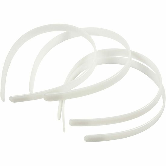 Haarband - Dunne Witte Haarbandjes - DIY Accessoires Voor Haarversiering - Breedte 13 mm - Set van 5 stuks - Haaraccessoires - Modieus Design - DIY Stijl
