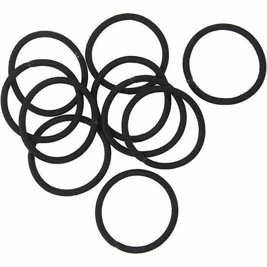 Haarelastiek - Zwarte Haaraccessoires - Elastieken Voor Haar - Diameter 45mm - Stevige Zwarte Haarbandjes - Set van 10 Stuks