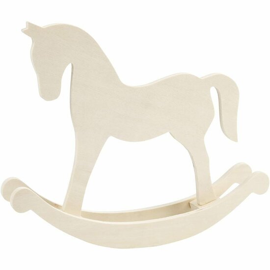 Houten Hobbelpaard - DIY Hobbelpaard Decoratie - Houten Hobbelpaard Triplex - Creatieve Decoratie Hobbelpaard - Houten Speelgoed Paard - B: 30 cm, H: 24 cm, Diepte: 5 cm - 1 Stuk