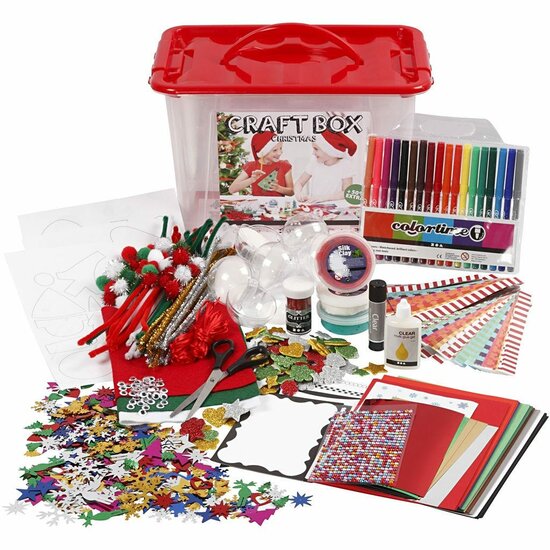 Hobbybox - Knutselpakket - Diverse Kleuren - Compleet DIY Pakket met Strasstenen, Satijnlint, Pailletten, Viltstiften & Schaar - Perfect voor Creatieve Workshops & Cadeaus