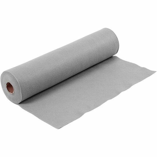 Grijs Hobbyvilt - Stevig Viltmateriaal - DIY Naai & Knutselprojecten - Perfect voor Handwerken, Decoratie & Hobby’s - 45 cm Breed - 1,5 mm Dik - 5 m Rol