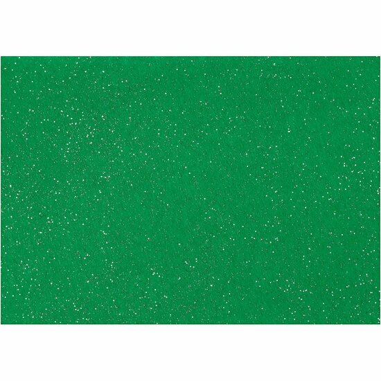 Hobbyvilt - Groen - A4 - 210x297 mm - 10 Vellen - 1 mm Dikte - Met Glitterpatroon - Stevig Hobbyvilt - Perfect voor DIY Decoraties, Knutselen & Naaien