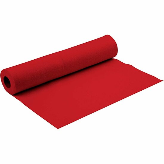 Vilt - Rood Hobbyvilt - Decoratie Textiel - DIY En Kunstprojecten - Rol Formaat 90cm Breed - Lengte 5 Meter - Dikte 1,5mm - Voor Creatief Gebruik