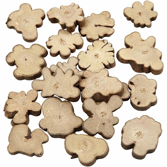 Hout Mix Set - DIY Decoratiemateriaal - 15-40 mm Grootte - Houten Schijven - 230 Gram