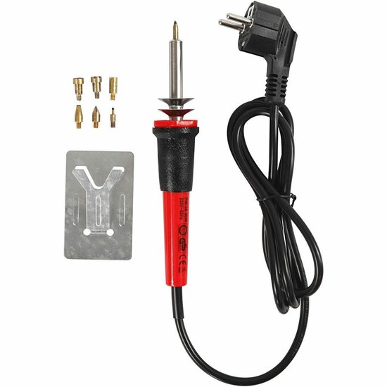 Houtbranden Set - Pyrografie Gereedschap Voor Hout, Leer & Kurk - Inclusief 6 Naalden Voor Gedetailleerde Werken - DIY Creatief Houtbranden - 30W - Max. 500°C - 1 Stuk