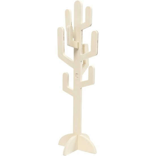 Houten Cactus - Zelfstaand - DIY Decoratie - 38 cm Hoog - 12 cm Breed - Triplex Hout