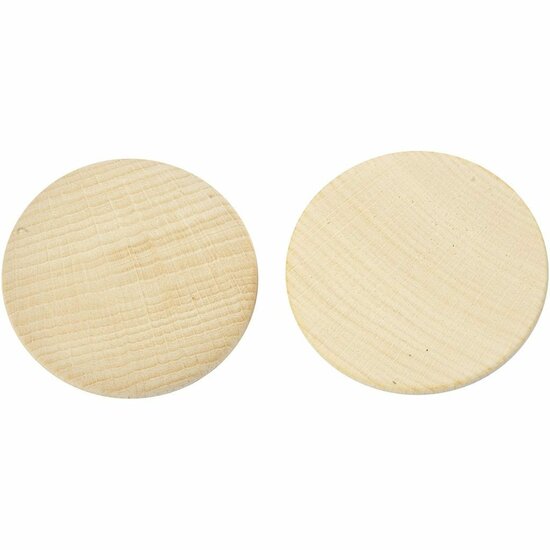 Houten Knopen - Extra Grote Knopen - Ronde Vorm Met Platte Achterkant - Geschikt Voor DIY Mode, Decoratie & Accessoires - Ø50mm - Dikte 10mm - 50 Stuks
