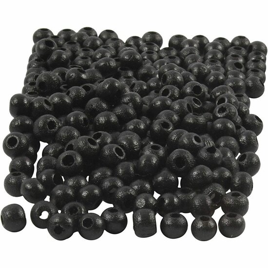 Houten Kralen - Zwart - Kleine Zwarte Houten Kralen - DIY Creatieve Sieraden - Diameter 5mm - Gatgrootte 1,5mm - 6g - 150 Stuks