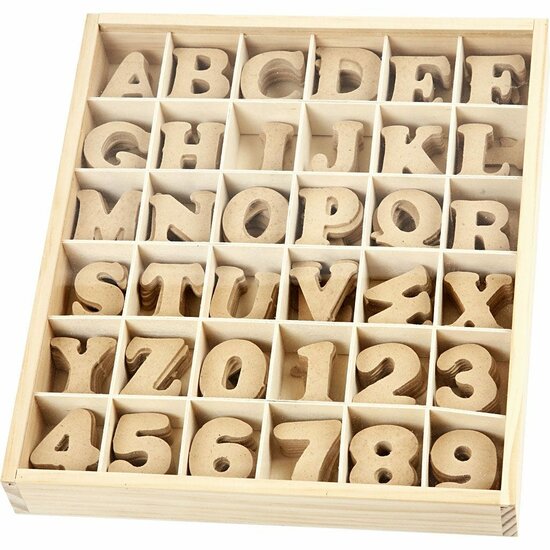 Houten Letters & Cijfers - Alfabet Blokken - DIY Letters - Scrabble Cijfers - Houten Decoratie - Creatieve Lettersets - Hoogte 4 cm - 288 Stuks - DIY Set