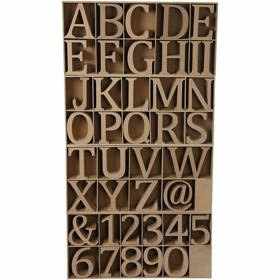 Houten Letters, Cijfers & Tekens - 8 cm Hoog - 1,5 cm Dikte - Set van 240 - Perfect voor DIY Decoraties, Naamborden & Hobbyprojecten
