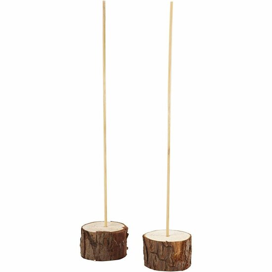 Houten Display Met Ronde Voet - DIY Houten Displayset - Creatieve Kaartenhouder Voor Foto's & Decoratie - Hoogwaardige Kwaliteit - Duurzaam Hout - 25 cm - 2-delig