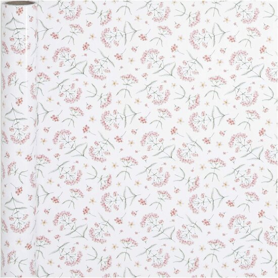 Inpakpapier, bloemen, B: 50 cm, 80 gr, 5 m/ 1 rol