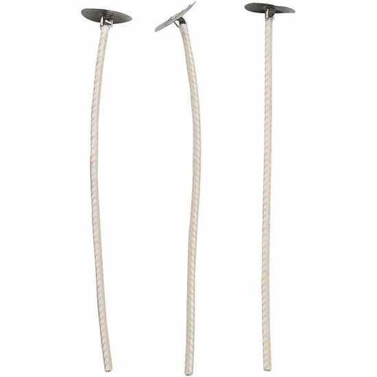 Kaarsenlont - Lont - Kaarsen Maken Lont - Kaarsenkoord - Wick - Vezeldraad - Brandkoord - Met Was - Dikte 2 mm - Lengte 10 cm - 50 Stuks
