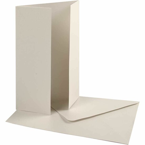 Kaart en Envelop - Wenskaarten - Off-White Kaarten Set - Luxe Wenskaart Envelop Set - DIY Creatieve Kaarten Maken - 10,5x15 cm En 11,5x16,5 cm - 120+230 gr - 10 Sets