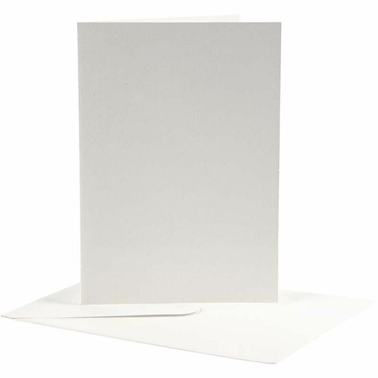 Kaarten En Enveloppen - Kaartenset - Dubbelzijdige Kaarten - DIY - Kaarten Maken - Off-White - 12,5x17,5cm - 220 Gram - Envelop: 14x19cm - 10 Sets