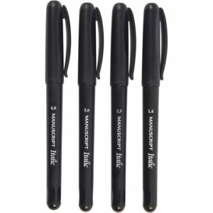Kalligrafeer Stiften - Zwarte Stiften - Hobby Kalligrafie Stiften - DIY Stiften Voor Papier - Maat 1,4+2,5+3,6+4,8mm - 4 Stuks