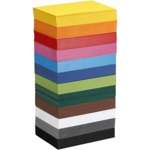 Karton 180 Grams - 12 Verschillende Kleuren A6 Karton - Hobbykarton - Stevig Papier - A6 Papier 180 grams - Knutselpapier Knutselkarton - A6 - 10,5x14,8cm - 1200 vellen