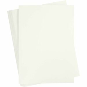 Wit Karton 180 Grams - Wit A2 Karton - Hobbykarton - Stevig Wit Papier - A2 Wit Papier 180 grams - Knutselpapier Knutselkarton - Ivoor Wit - 42 x 60 cm - A2 - 10 Vellen