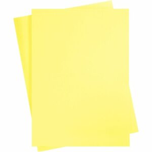 Geel Karton 180 Grams - Geel A2 Karton - Hobbykarton - Stevig Geel Papier - A2 Geel Papier 180 grams - Knutselpapier Knutselkarton - Lichtgeel - 42 x 60 cm - A2 - 10 Vellen