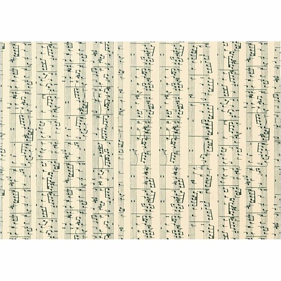 Zwart-Wit Karton 180 Grams - Zwart-Wit A4 Karton - Hobbykarton - Stevig Papier - Knutselpapier Knutselkarton - Muzieknotenpatroon - 21x29,7 cm - A4 - 10 Vellen