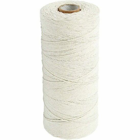 Katoendraad - Licht Naturel - 100% Katoengaren - DIY Macrame Decoratie - Hobby Garen - Haken En Breien Garen - Gewicht 250gr - Lengte 700m - 1 Rol