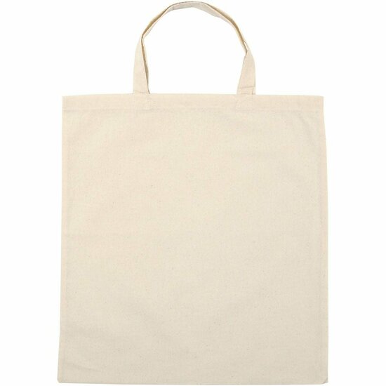 Herbruikbare Katoenen Tas - DIY Stoffentas - Duurzame Boodschappentas - Milieuvriendelijk, Wasbaar & Geschikt voor Bedrukking - Perfect voor Personaliseerbare Projecten - 42x38 cm