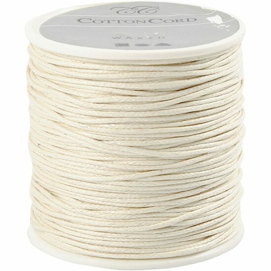 Katoenkoord - Waxed Koord - Zwart - DIY Haken En Macrame - Decoratief Koord Voor Creatieve Projecten - Diameter 1mm - Lengte 40m - 1 Rol