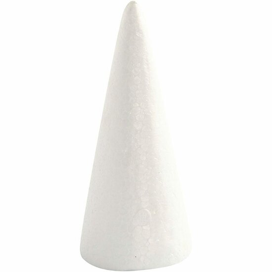 Piepschuim Kegel - Kegelvormig Figuur - Styropor Kegels - Kegelvorm Piepschuim - Puntvorm Voor Decoratie, Knutselen En Versieren - Kerstboom Vorm - Wit - Hoogte: 14,5cm - Dia: 6cm - 5 Stuks