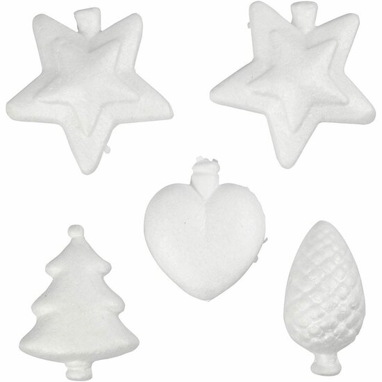 Witte Kerstfiguren – DIY Decoratie Voor Feestdagen & Hobbyprojecten – Geschikt Voor Schilderen, Tafeldecoratie & Kerstversiering - Handgemaakte Set - Set Van 5, Hoogte 7-8 cm