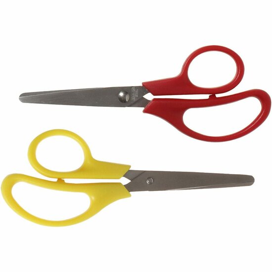 Kinderscharen Set - Veilig Ronde Knutsel Scharen - 12 Stuks in Diverse Kleuren - Ideaal voor School, Knutselen & Creatieve Activiteiten - 12,5 cm Lang