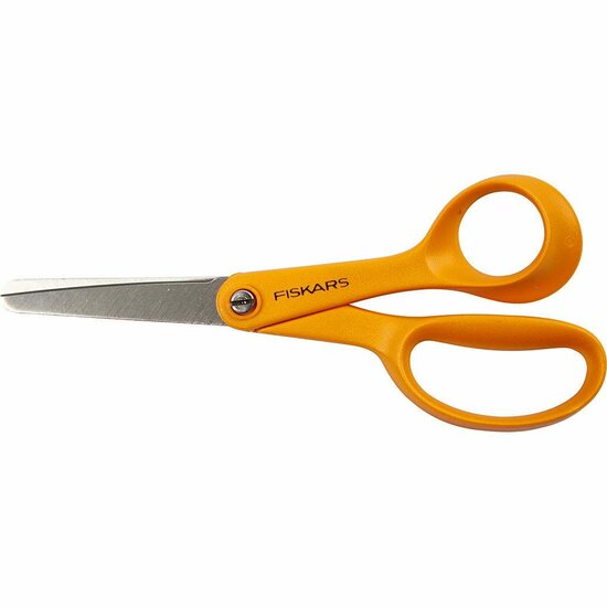Fiskars Kinderschaar Rechtshandig - Veilig Knippen Voor Kinderen - RVS Schaar - Comfort Grip - Schaar voor Knutselen - Educatieve Schaar - 14 cm - 1 Stuk