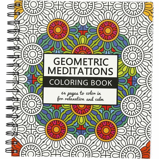Kleurboek Geometric - Creatief Kleurboek - Patronen Kleurboek - Anti-Stress Kleurboek - Mandala Kleurboek - Volwassenen Kleurboek - Kunst Kleurboek - 19,5x23 cm - 64 Pagina's - 1 Stuk