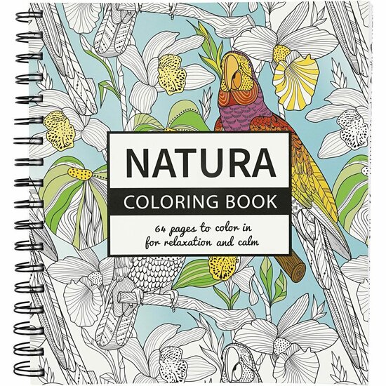 DIY Kleurboek - Natura Thema - Creatieve Kleurplaten - Formaat 19,5x23cm - 64 PaginaÕs - Voor Volwassenen en Kinderen - 1 Stuk