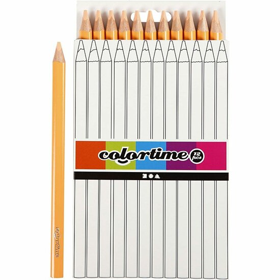Kleurpotloden - Licht Beige Jumbo Potloden - Ergonomische Grip - Tekenen & Kleuren - Schoolpotloden - Kunstenaarsbenodigdheden - Lengte 17,45 cm - Vulling 5 mm - Set