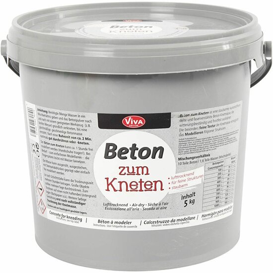 Kneedbeton - Grijs Beton - Grote Verpakking - DIY Decoratie Beton - Creatief Beton Voor Hobbyprojecten - Gewicht 5000gr - 1 Stuk