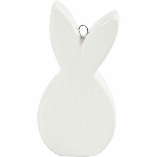 Konijn - Decoratieve Witte Konijnen - DIY Konijnenfiguren voor Hobbydecoratie - Knutsel Konijn - 7,2x3,6 cm - Wit - 12 Stuks