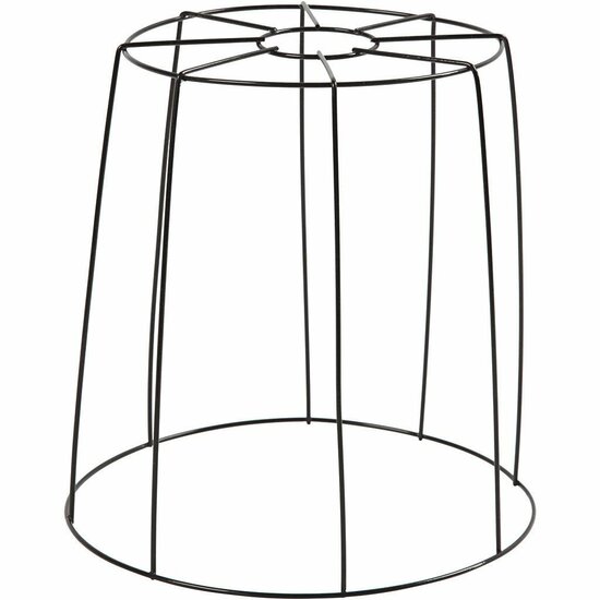 Zwarte Metalen Lampenkap - DIY Lampenframe voor Zelfgemaakte Lampen - Geschikt voor Omwikkelen, Breien, Haken of Direct Gebruik - Industrieel Design - Moderne Verlichting - 20 cm Hoog