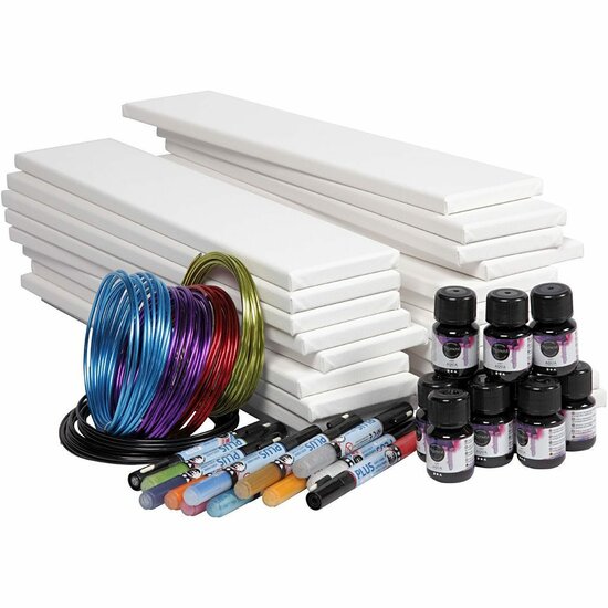 Aquarel Canvassen - Lange Canvassen - Aquarel Set - Kunstset Aquarel - Canvas Set - Aquarel Pigment - Zacht Aluminium Draad - Poster Hobby Markers - 20 Kunstwerken