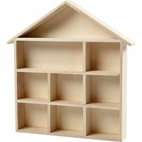 Letterhuisje - Houten Huisje - DIY Letterdecoratie - Creatieve Opberghuisjes - Hobby Letterhuisje - Hoogte 3,5cm - Afmeting 26x25,2cm - 1 Stuk